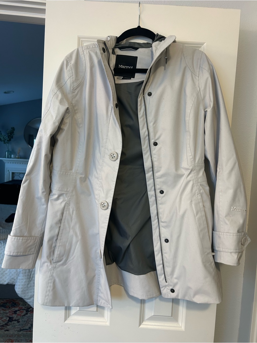 Marmot Women's Light Gray Hooded Trench Coat